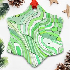 Retro Abstract Green Snowflake Ornament (2-side) by ImpressiveMoments