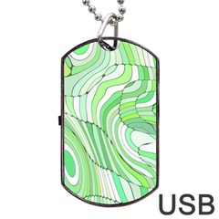 Retro Abstract Green Dog Tag Usb Flash (two Sides) 