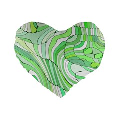 Retro Abstract Green Standard 16  Premium Heart Shape Cushions