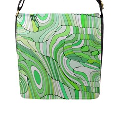 Retro Abstract Green Flap Messenger Bag (l) 