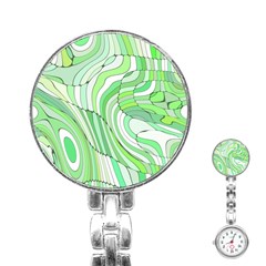 Retro Abstract Green Stainless Steel Nurses Watches by ImpressiveMoments