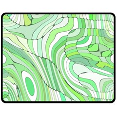 Retro Abstract Green Double Sided Fleece Blanket (medium) 