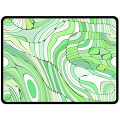 Retro Abstract Green Double Sided Fleece Blanket (large) 