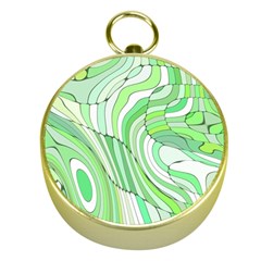 Retro Abstract Green Gold Compasses