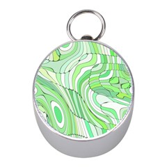 Retro Abstract Green Mini Silver Compasses by ImpressiveMoments