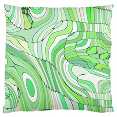 Retro Abstract Green Large Flano Cushion Cases (one Side) 