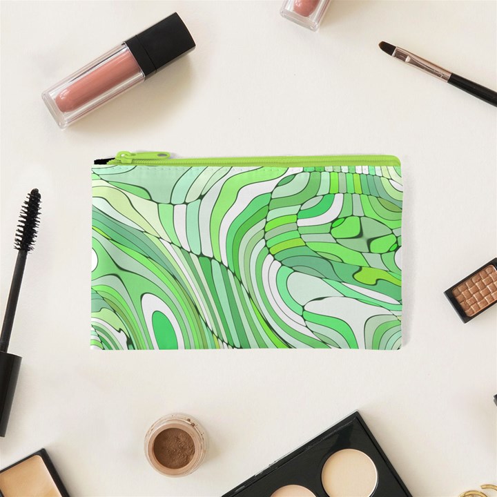 Retro Abstract Green Cosmetic Bag (XS)