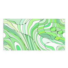 Retro Abstract Green Satin Shawl