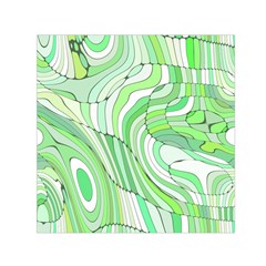 Retro Abstract Green Small Satin Scarf (square) 