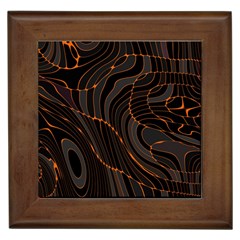 Retro Abstract Orange Black Framed Tiles by ImpressiveMoments