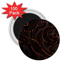 Retro Abstract Orange Black 2 25  Magnets (100 Pack) 