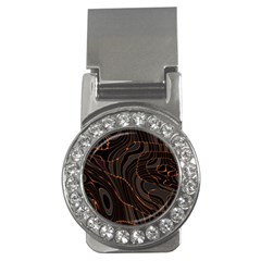 Retro Abstract Orange Black Money Clips (cz) 