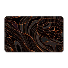 Retro Abstract Orange Black Magnet (rectangular)