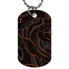 Retro Abstract Orange Black Dog Tag (one Side)