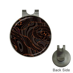 Retro Abstract Orange Black Hat Clips With Golf Markers