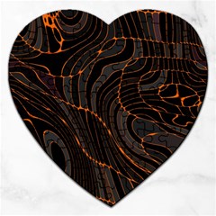 Retro Abstract Orange Black Jigsaw Puzzle (heart) by ImpressiveMoments