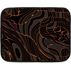 Retro Abstract Orange Black Double Sided Fleece Blanket (mini) 