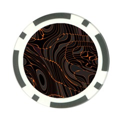 Retro Abstract Orange Black Poker Chip Card Guards (10 Pack) 