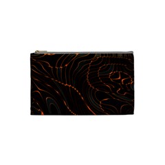 Retro Abstract Orange Black Cosmetic Bag (small)  by ImpressiveMoments