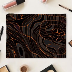 Retro Abstract Orange Black Cosmetic Bag (xl) by ImpressiveMoments