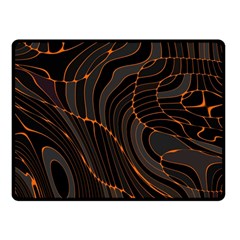 Retro Abstract Orange Black Fleece Blanket (small)