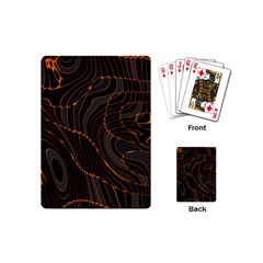 Retro Abstract Orange Black Playing Cards (mini) 