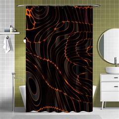 Retro Abstract Orange Black Shower Curtain 48  X 72  (small) 