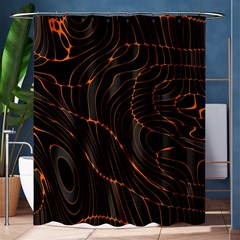 Retro Abstract Orange Black Shower Curtain 60  X 72  (medium) 