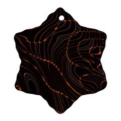 Retro Abstract Orange Black Snowflake Ornament (2-side) by ImpressiveMoments