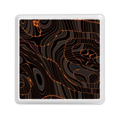 Retro Abstract Orange Black Memory Card Reader (square) 