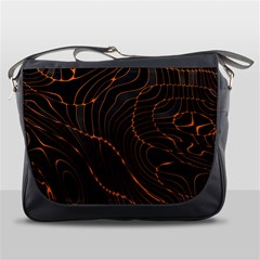 Retro Abstract Orange Black Messenger Bags by ImpressiveMoments