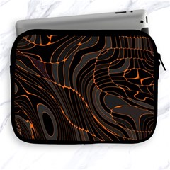 Retro Abstract Orange Black Apple Ipad 2/3/4 Zipper Cases