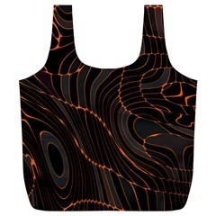 Retro Abstract Orange Black Full Print Recycle Bags (l) 