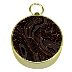 Retro Abstract Orange Black Gold Compasses