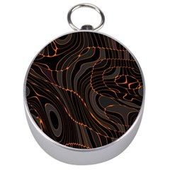 Retro Abstract Orange Black Silver Compasses