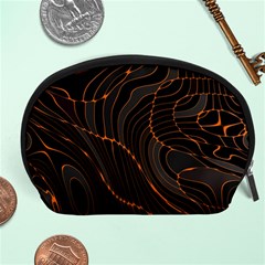 Retro Abstract Orange Black Accessory Pouches (large) 