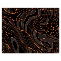 Retro Abstract Orange Black Double Sided Flano Blanket (medium) 