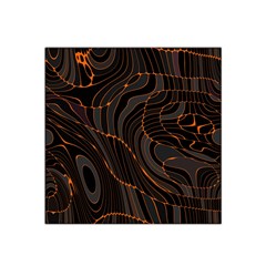 Retro Abstract Orange Black Satin Bandana Scarf