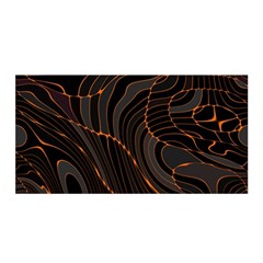 Retro Abstract Orange Black Satin Wrap