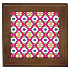 Honeycomb In Rhombus Pattern Framed Tile by LalyLauraFLM