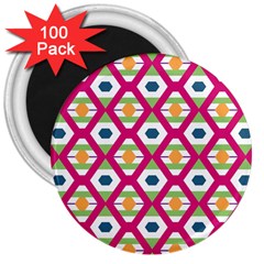 Honeycomb In Rhombus Pattern 3  Magnet (100 Pack)