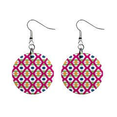 Honeycomb In Rhombus Pattern 1  Button Earrings