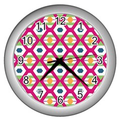 Honeycomb In Rhombus Pattern Wall Clock (silver)