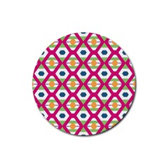 Honeycomb In Rhombus Pattern Rubber Coaster (round)