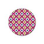 Honeycomb in rhombus pattern Rubber Coaster (Round) Front