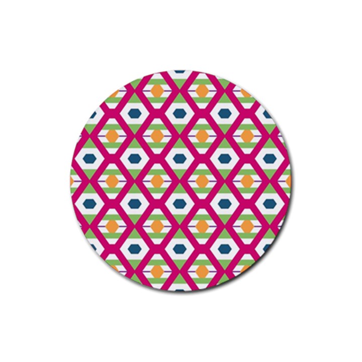 Honeycomb in rhombus pattern Rubber Coaster (Round)