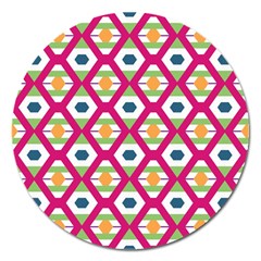 Honeycomb In Rhombus Pattern Magnet 5  (round) by LalyLauraFLM