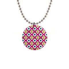 Honeycomb In Rhombus Pattern 1  Button Necklace by LalyLauraFLM