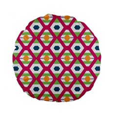 Honeycomb In Rhombus Pattern Standard 15  Premium Round Cushion 