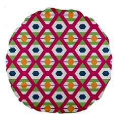 Honeycomb In Rhombus Pattern Large 18  Premium Round Cushion 